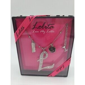 Lolita Ladies Women's 18” Charm Necklace Silver Tone Love My Letter